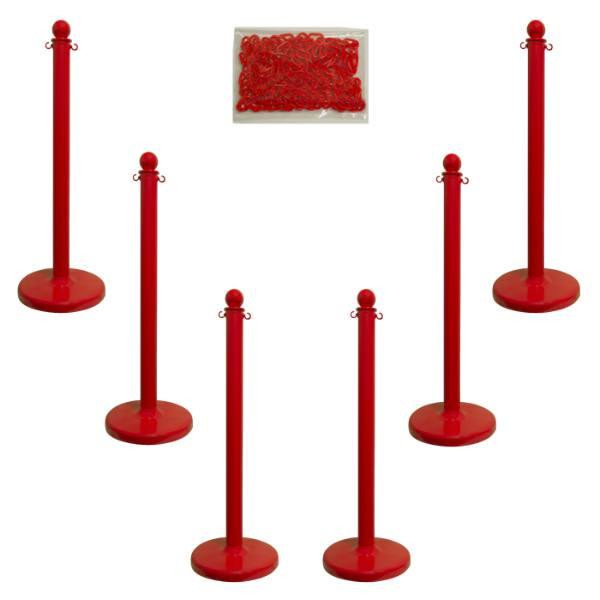 Mr. Chain Red Medium Duty Stanchion And Chain Kit