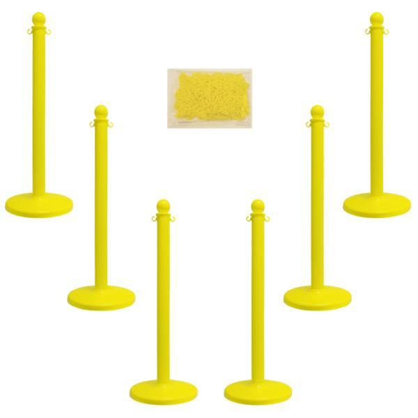 Mr. Chain Yellow Medium Duty Stanchion And Chain Kit
