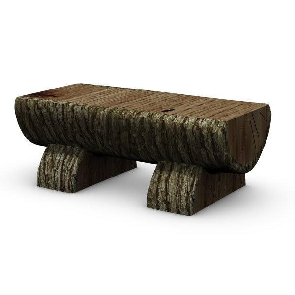 Nature Rocks By Ultraplay Log Bench, Gfrc Construction, 4' X 2'