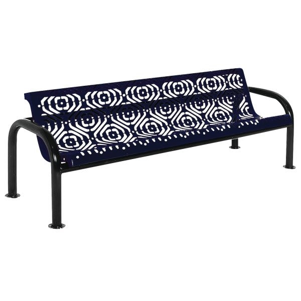 Ultrasite Fiesta Ultra Blue Surface Mount Contour Bench 6' With Back