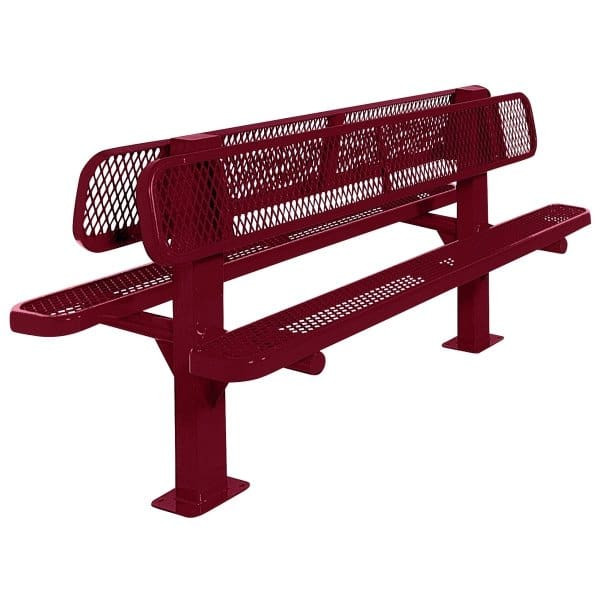 Ultrasite Diamond Burgundy Surface Mount Double Sided Bench 6'