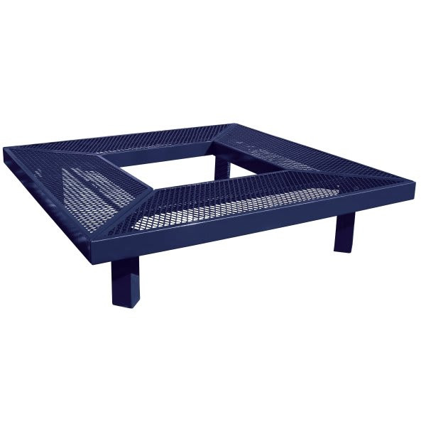 Ultrasite Diamond Ultra Blue In-Ground Mount Geometric Mall Bench 6'