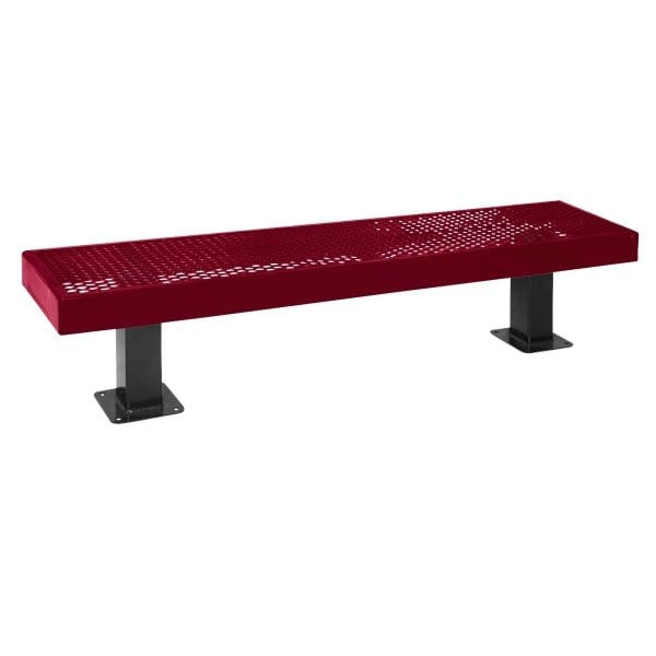 Ultrasite Diamond Burgundy Surface Mount Mall Bench 6'