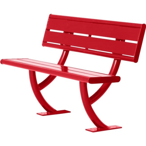 Ultrasite Red Surface Hartford Horizontal Slat 4' Bench