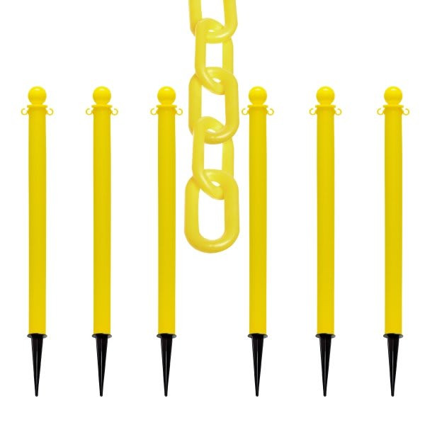 Mr. Chain Yellow Medium Duty Ground Pole And Chain Kit