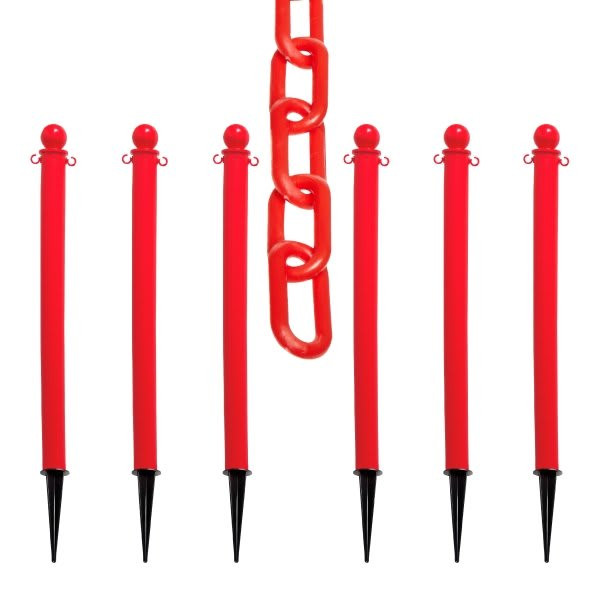Mr. Chain Red Medium Duty Ground Pole And Chain Kit