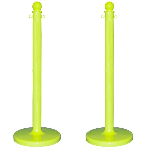 Mr. Chain Safety Green Medium Duty Stowable Stanchion 2 Pack With Chain