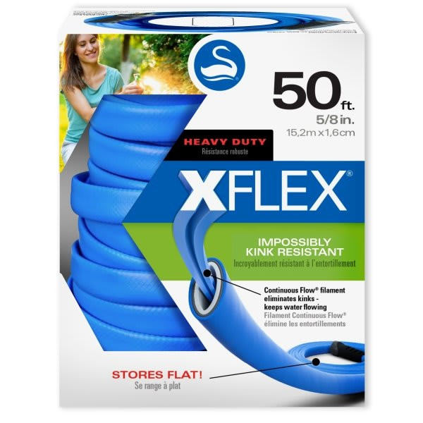 Swan Xflex Flat Non-Kink Garden Hose Heavy Duty 5/8" X 50' Length