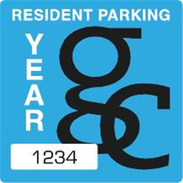 Custom Parking Permit Bumper Stickers, 3 X 3, Package Of 100