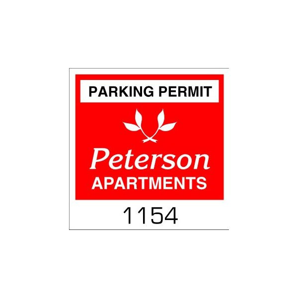 Parking Permit Bumper Stickers, 2 X 2, Package Of 100