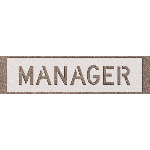 Stock Complete Word Parking Stencil - Manager, 4" Letters