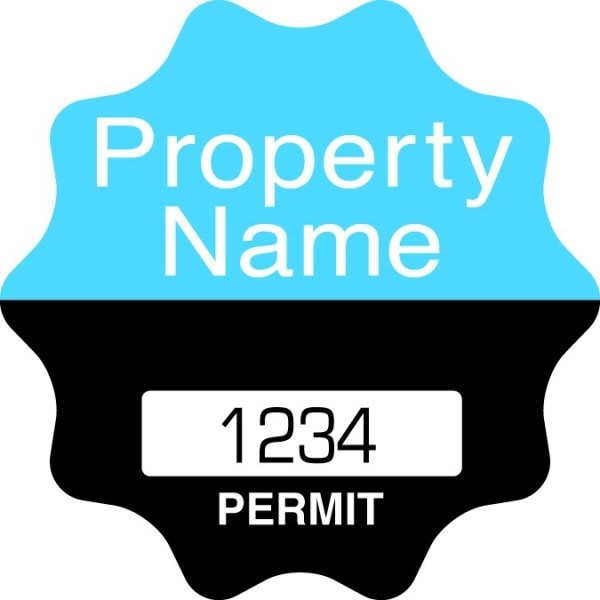Custom Parking Permit Sticker (Back Adhesive), 2-1/4" Diameter Package Of 100