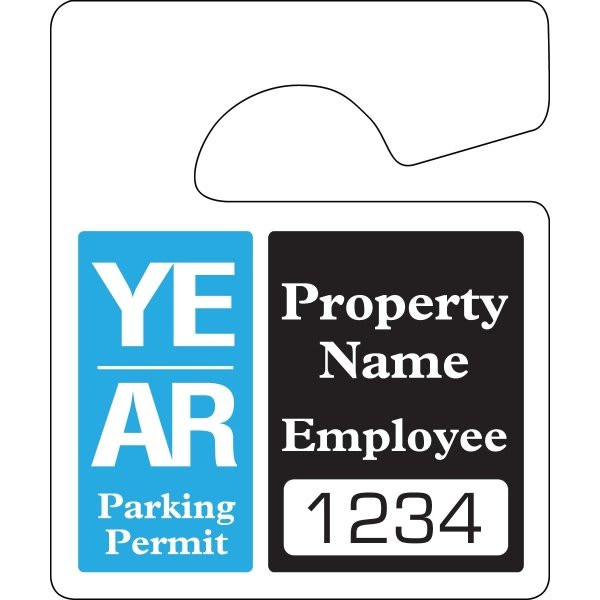 Custom Plastic Parking Permit Tags, Solid Orange, Small, Package Of 100