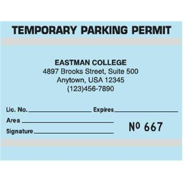 Temporary Window Parking Permit Cards, Blue, 4-1/4 X 3-1/4, Package Of 100