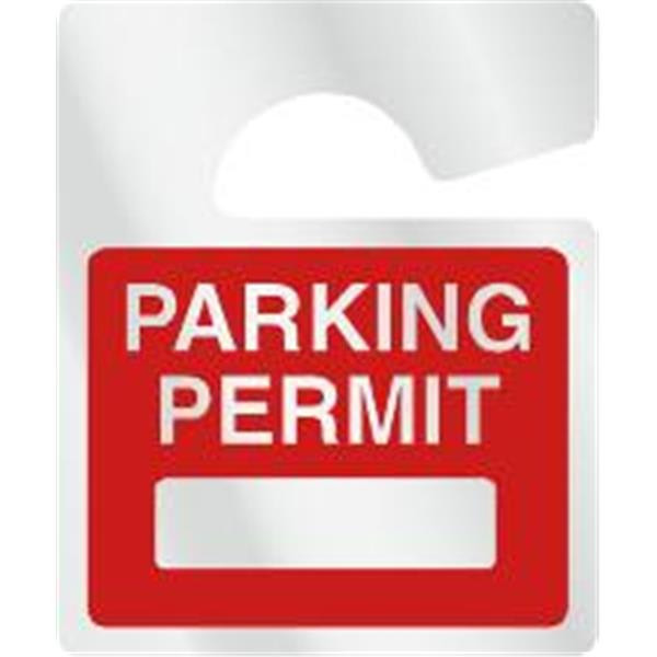 Write-On Plastic Parking Permit Tags, Reflective, Red, Small, Package Of 100