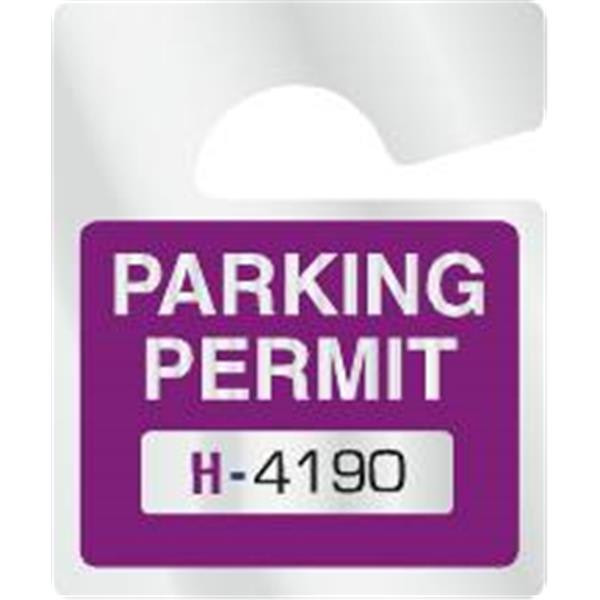 Plastic Parking Permit Tags Reflective, Purple, 2-1/2 X 3 Package Of 100