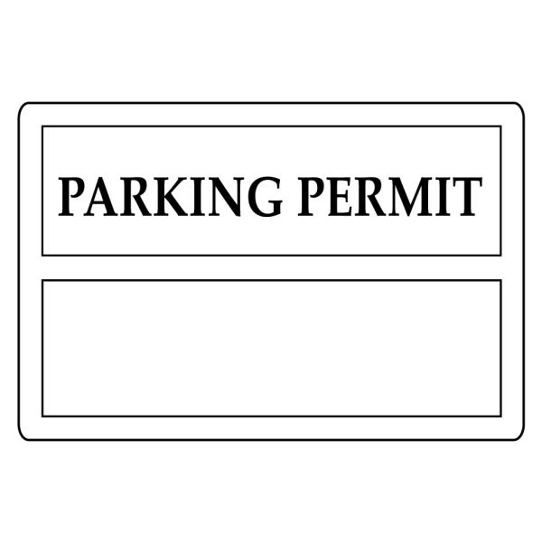 Parking Permit Static Cling, White, 3 X 2 Package Of 100