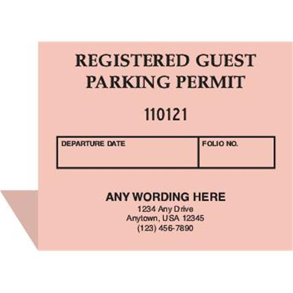 Registered Guest Parking Permit, Salmon, Package Of 100