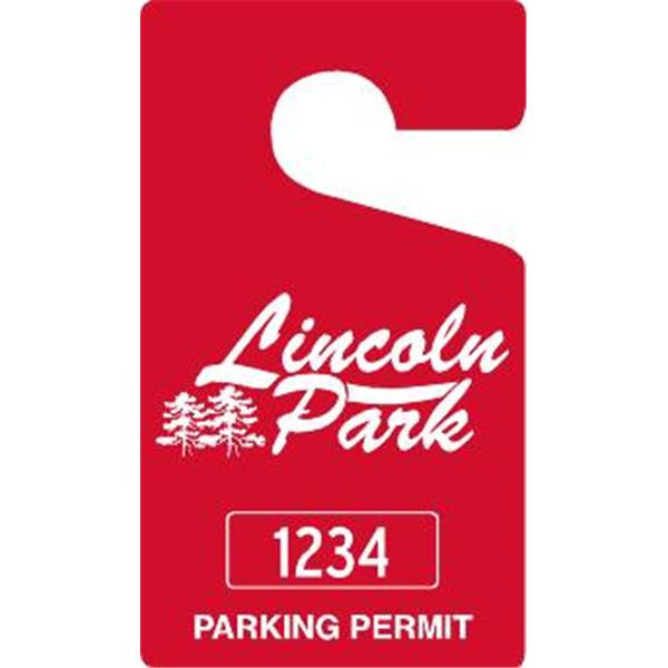 Custom Plastic Parking Permit Tags, Solid Red, Large, Package Of 100
