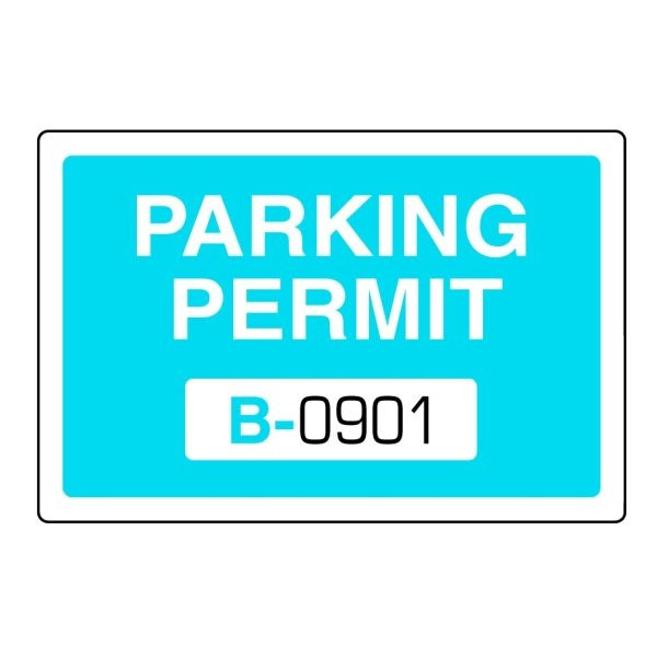 Parking Permit Static Cling, Light Blue, 3 X 2, Package Of 100