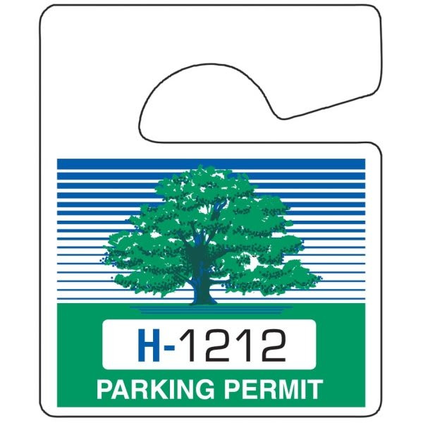 Plastic Parking Permit Tags, Non-Reflective, Green/blue, Small, Package Of 100