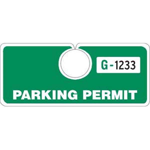 Horizontal Parking Permit Tags, Green, 5 X 2 1/8, Package Of 100