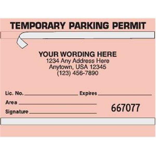 Temporary Window Parking Permit Cards, Salmon, 4-1/4 X 3-1/4, Package Of 100