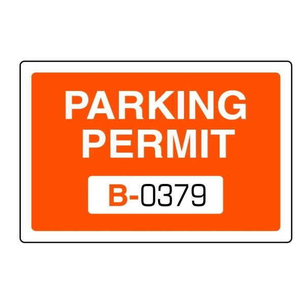 Parking Permit Window Stickers, Orange, 3 X 2, Package Of 100