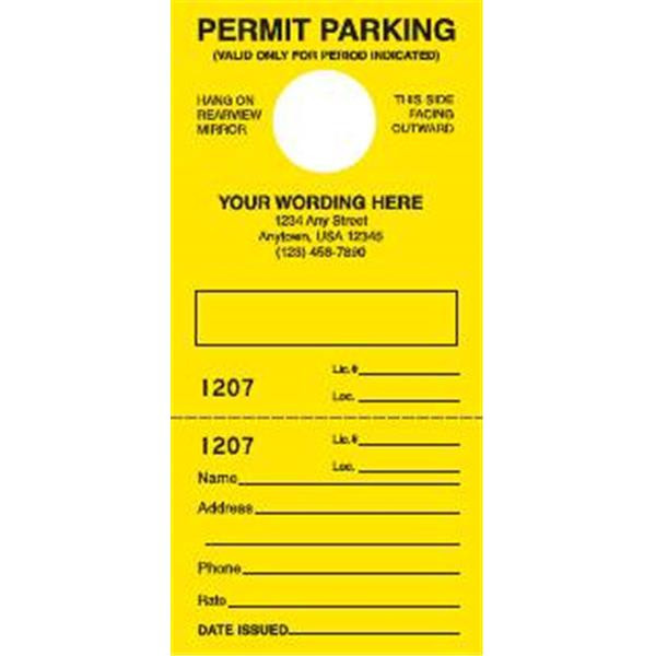 Temporary Monthly Parking Tags Package Of 100