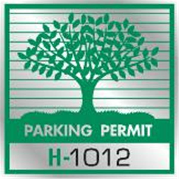 Parking Permit Bumper Stickers, Green/Silver Foil Tree, Package Of 100