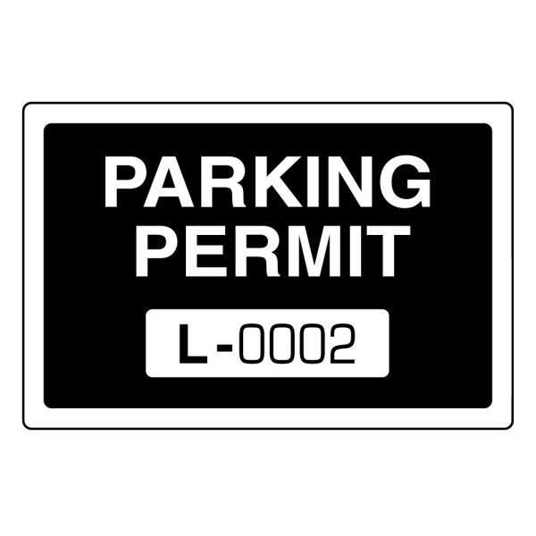 Parking Permit Static Cling, Black, 3 X 2, Package Of 100