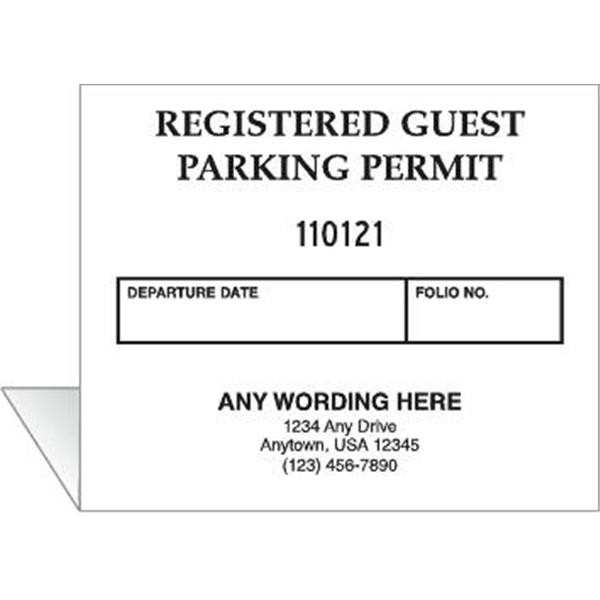 Registered Guest Parking Permit, White, Package Of 100