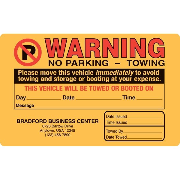 Semi-Custom Violation Sticker, Orange, 8 X 5, Package Of 100