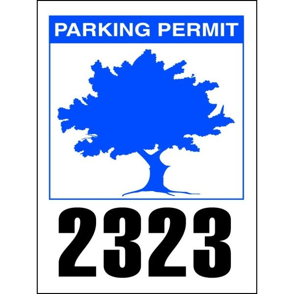 Parking Permit Static Cling, Blue Tree, 2-1/4 X 3, Package Of 100
