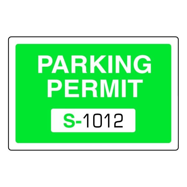 Parking Permit Static Cling, Green, 3 X 2, Package Of 100