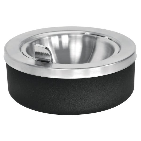 Ex-Cell Self-Closing Tabletop Ashtray W/ Flip Top (Black/Stainless Steel)