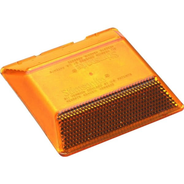 Pavement Marker With Adhesive Pad, 2 Way Amber