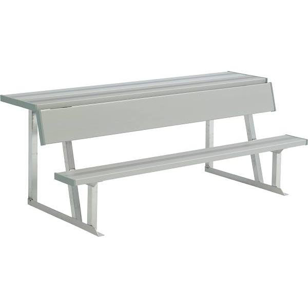 6 Ft. All-Aluminum Portable Player'S Bench W/ Back And Shelf