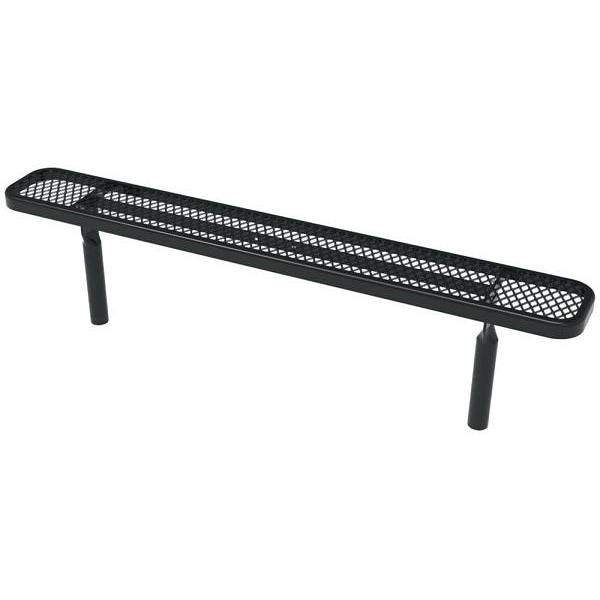 Everest 6 Ft. In-Ground Mount Park Bench Without Back (Black)