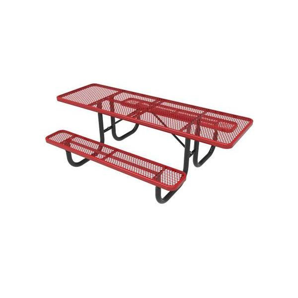 Everest 8 Ft. Red Double-Sided ADA Heavy-Duty Picnic Table