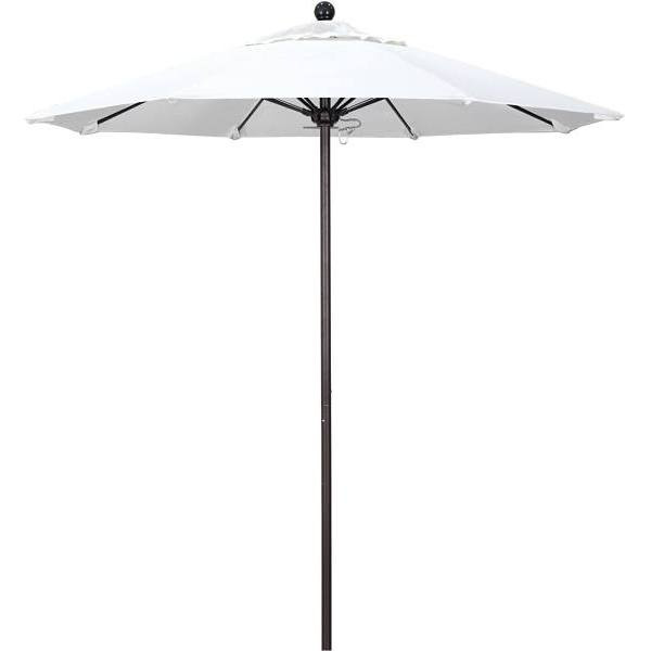 California Umbrella 7.5 Ft. Bronze Patio Umbrella W/ Fiberglass Ribs In Natural Sunbrella