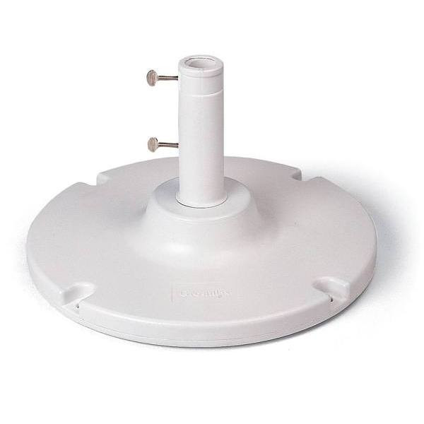 Cement Filled 35 Lbs. White Patio Umbrella Base