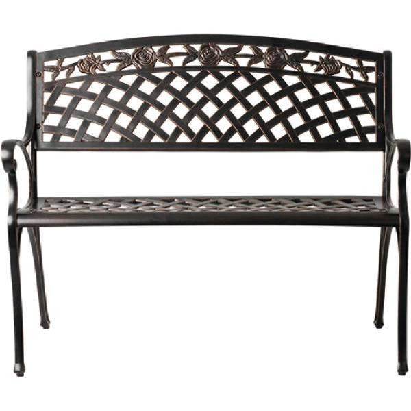 Patio Sense Scarlet 40 In. Cast Aluminum Outdoor Bench (Antique Bronze)
