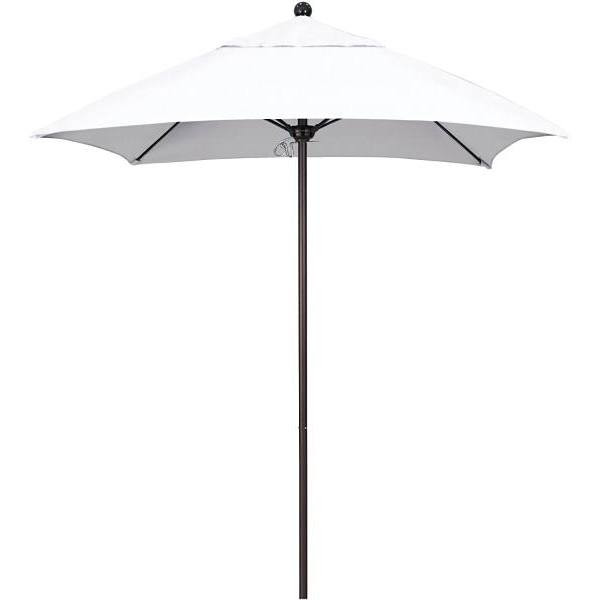 California Umbrella 6 Ft. Bronze Aluminum Commercial Market Patio Umbrella W/ Fiberglass Ribs In Natural Sunbrella