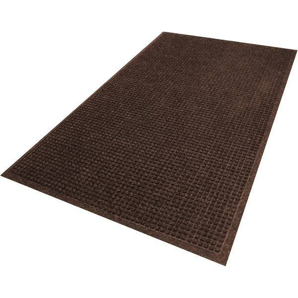 M+a Matting Waterhog Squares Fashion 3' X 5'. Industrial Floor Mat (Dark Brown)