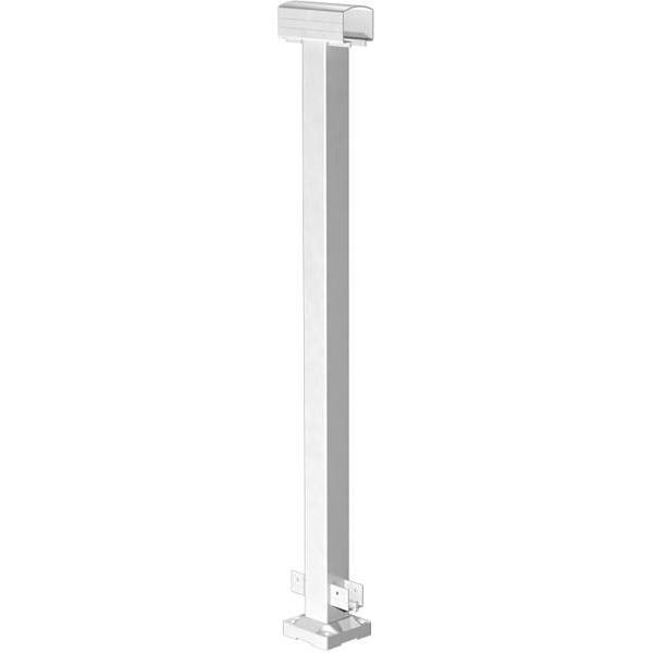 Peak 2 In. X 42 In. White Aluminum Deck Railing Mid Post