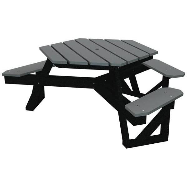Hex 6 Ft. Gray ADA Recycled Plastic Picnic Table