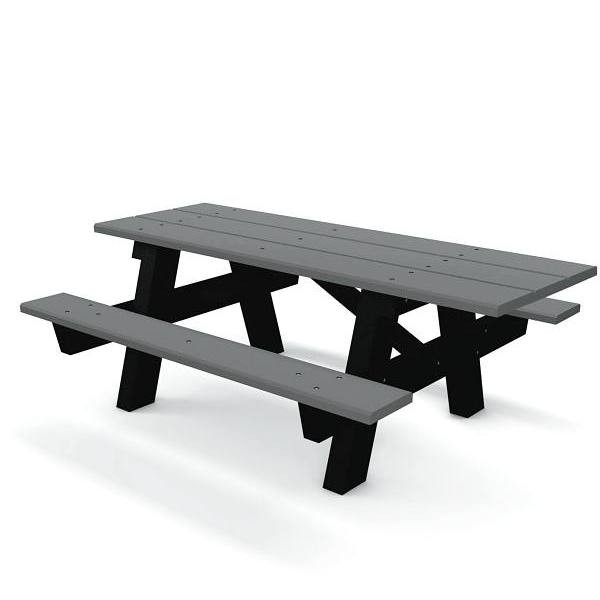 A-Frame 6 Ft. Gray ADA Recycled Plastic Picnic Table