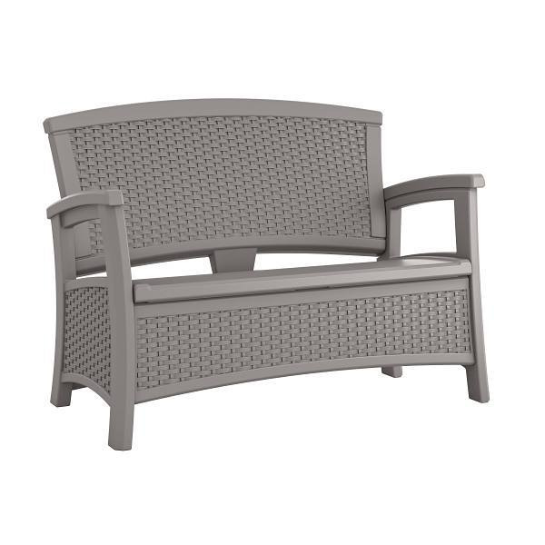 Suncast Commercial Elements Loveseat With Storage - Dove Gray