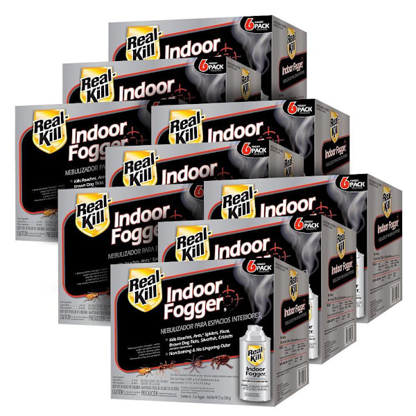 Real Kill 2 Oz. Indoor Fogger Insect Killer Aerosol (6-Count), Case Of 9, 54 Traps